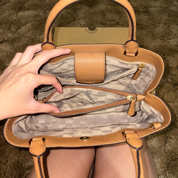 Michael Kors Tan and Yellow Floral Satchel - Picture 5 of 5